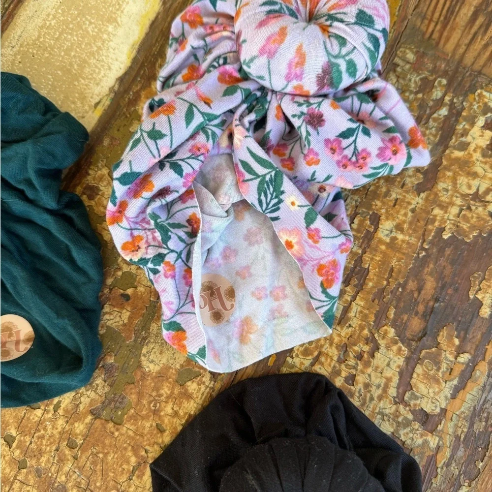 Baby Turban Hat 5 Pack Set - Headwrap Infant Toddler Bun Knot Hospital Hat